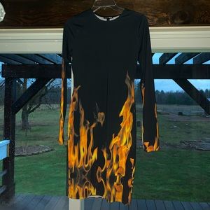 Fashion Nova Fire print Dress- SMALL